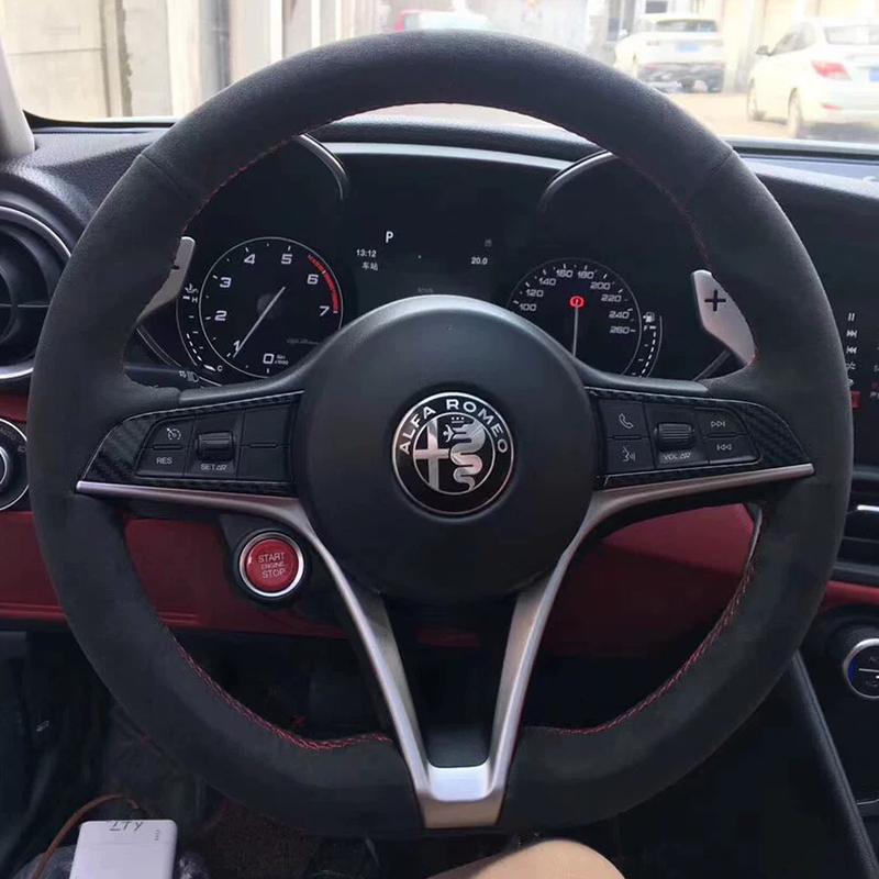 For Alfa Romeo Giulia Stelvio  - Car Steering Wheel Cover Anti Slip Breathable recension och pris