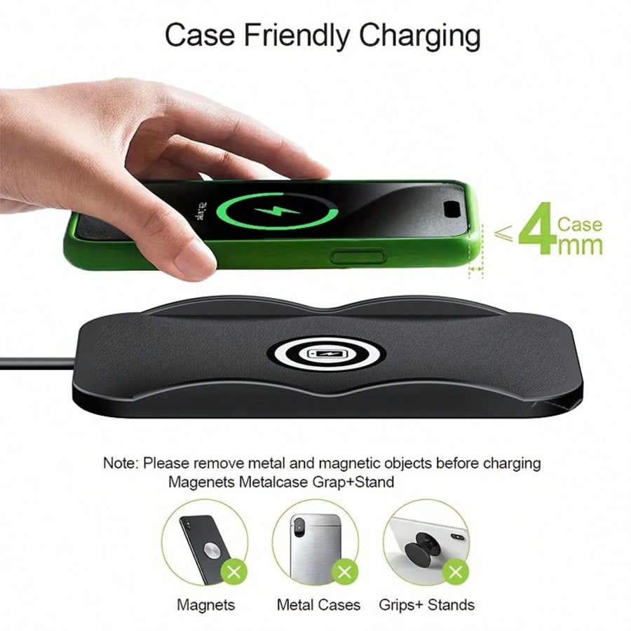 Tafdiur 1-Piece Silicone Squar - Wireless Car Charger Mount Fast Charging recension och pris
